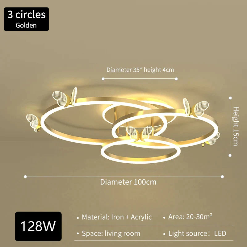 DecorBites™ Butterfly Crystal Chandelier: Modern Nordic Light Luxury for Living Room, Dining Room, Bedroom