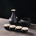 DecorBites™ Ceramic Sake Set: Sake Bottle, Warmer, & 4 Cups