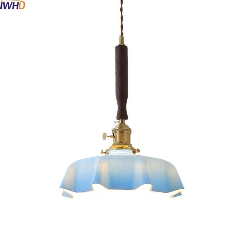 DecorBites™ Blue Glass LED Pendant Lamp for Dining Living Room Bedroom