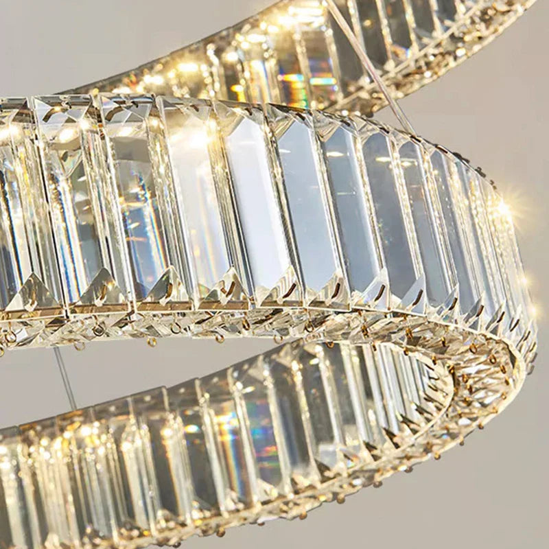 DecorBites™ Crystal Chandelier Pendant Light for Living Room, Staircase, and Ceiling - Luxury Indoor Lighting