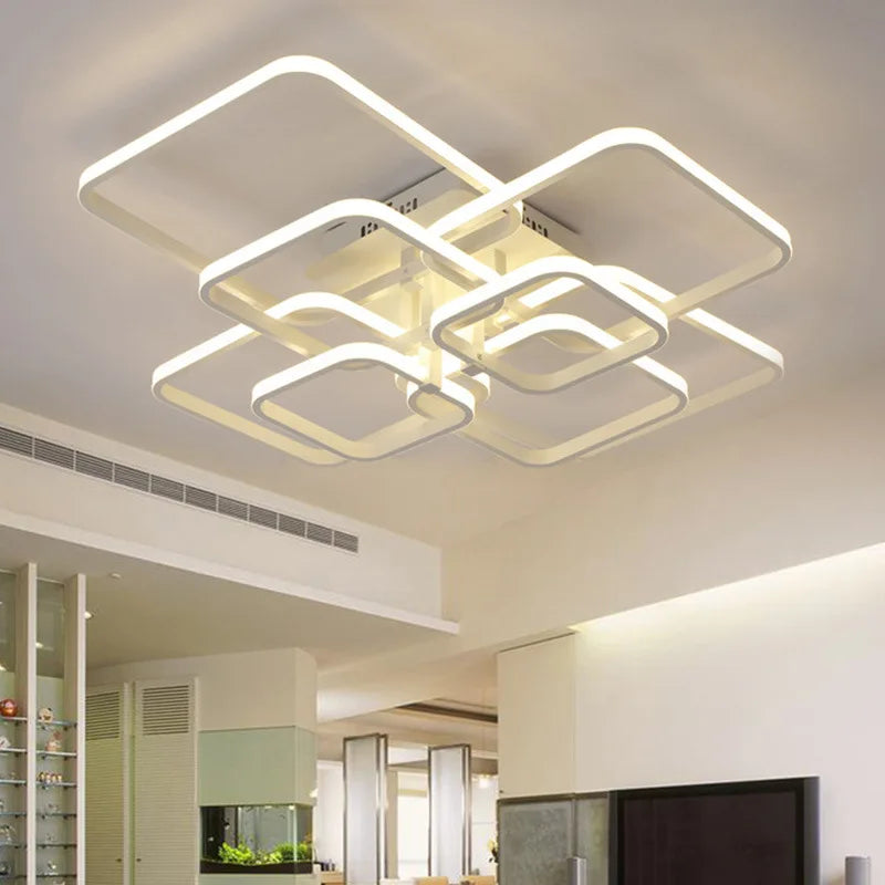 DecorBites™ LED Square Chandelier Ceiling Light for Living Room Bedroom