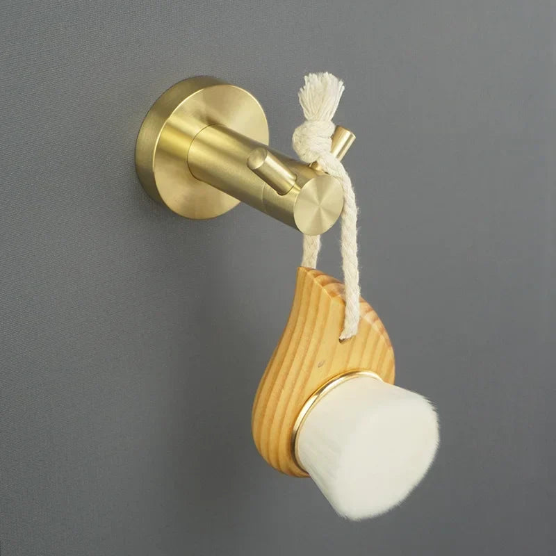 DecorBites™ Brushed Gold Bath Hardware Set: Paper Holder, Towel Bar, Robe Hook - Wall Mount Bathroom Accessories