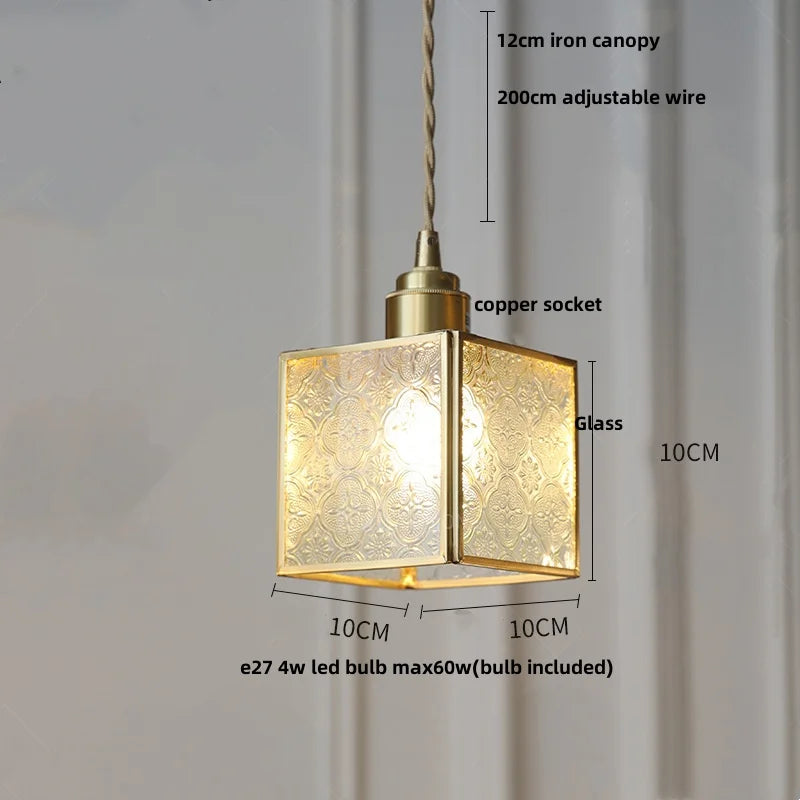 DecorBites™ Copper Glass LED Pendant Lamp, Modern Nordic Hanging Light