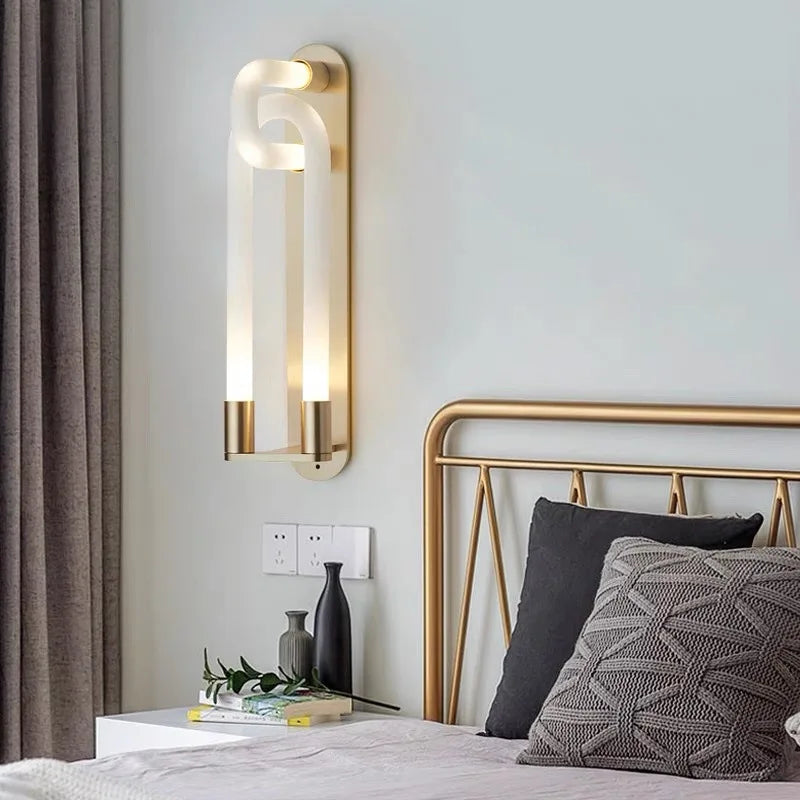 DecorBites™ LED Tube Wall Sconce Gold Black White Metal Acrylic Light Fixture