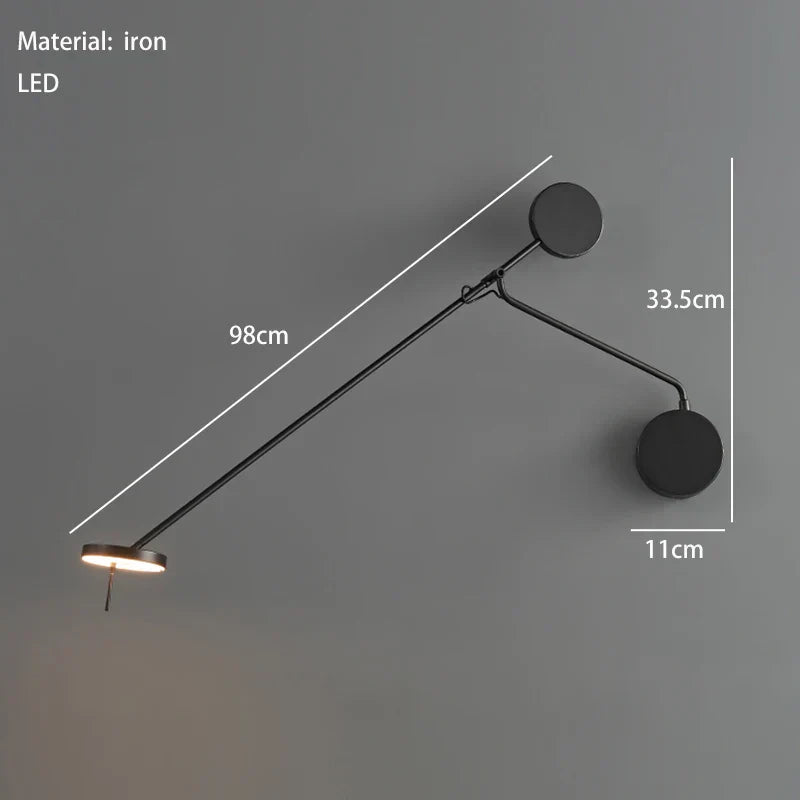 DecorBites™ Black LED Wall Reading Light for Bed Bedroom Living Room Office