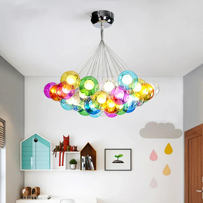DecorBites™ Glass Ball Bubble Chandelier for Modern Living Room, Bedroom, Dining Table, Clothing Store