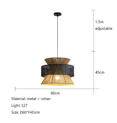 DecorBites™ Handmade Hemp Rope Chandelier Pendant Light for Restaurant and Cafe