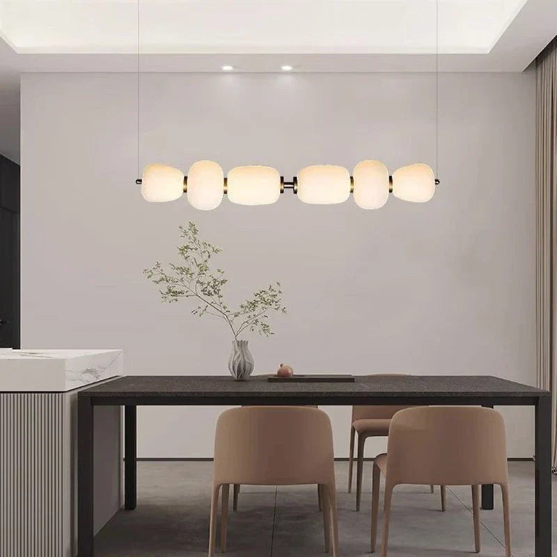 DecorBites™ Glass Ball Pendant Light: Modern Milky White LED Hanging Lamp for Dining Table