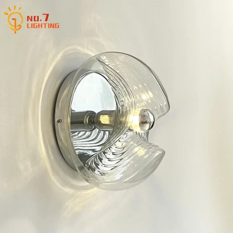 DecorBites™ Bauhaus Wavy Glass Wall Lamp LED G9 Home Decor Living Room Bedroom Bar