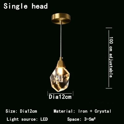 DecorBites™ Crystal Chandelier LED Pendant Lights for Modern Nordic Home Decor