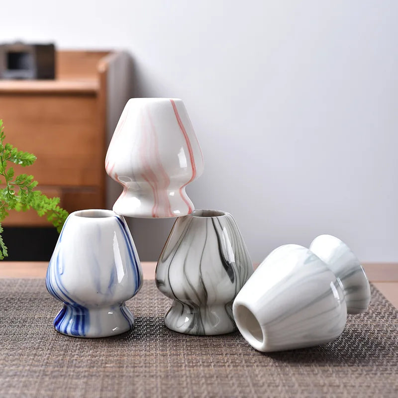 DecorBites™ Ceramic Matcha Whisk Stand & Tea Bowl Holder for Kitchen and Dining