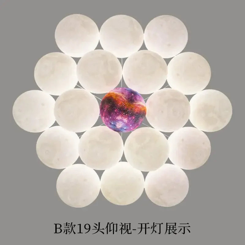 DecorBites™ LED Lunar Ball Chandeliers for Living Bedroom Home Decor Lighting