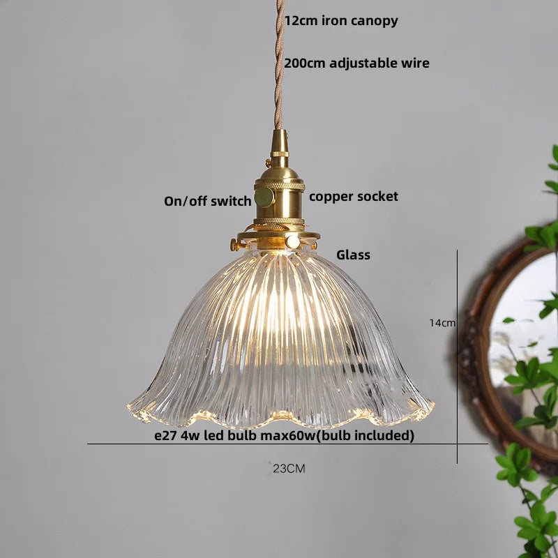 DecorBites™ Clear Glass LED Pendant Light Fixture for Modern Home Decor