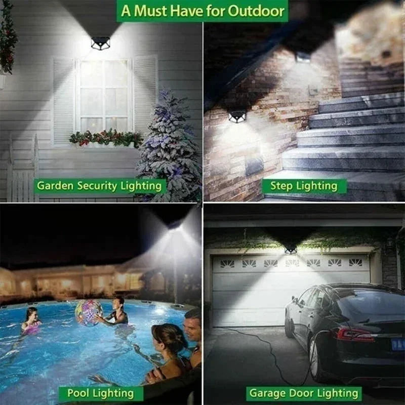 DecorBites™ 100 LED Solar Wall Lights Outdoor with PIR Motion Sensor for Garden Street Security