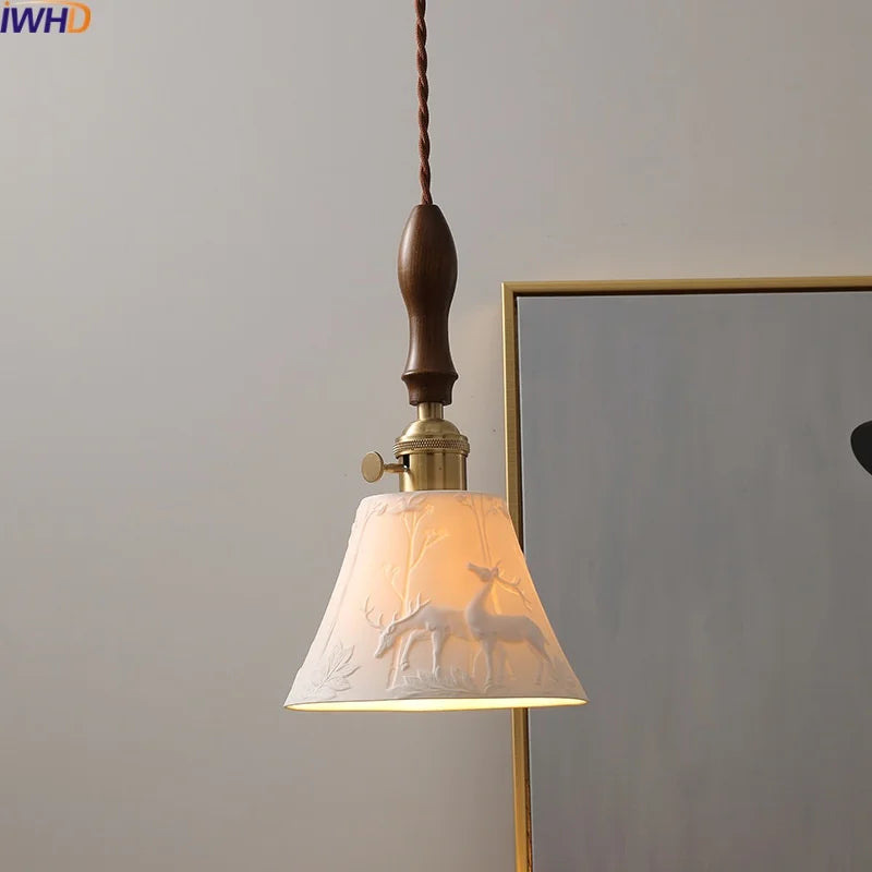 DecorBites™ Ceramic LED Pendant Light Fixture Modern Hanging Lamp for Home Decor