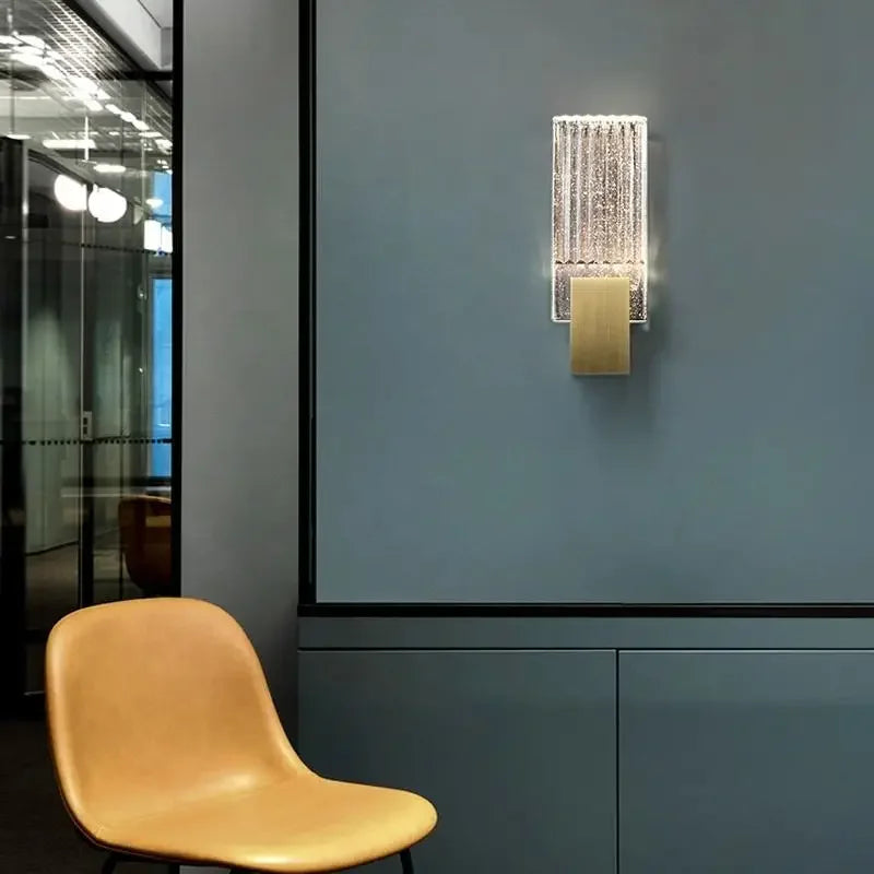 DecorBites™ Crystal Brass LED Wall Lamp Sconce for Modern Luxury Art Decor