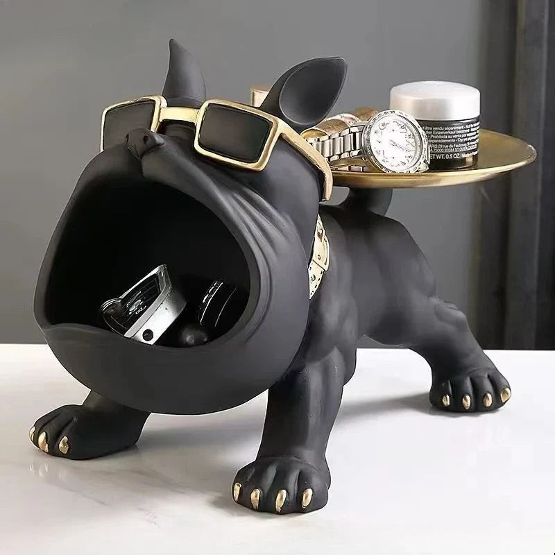 DecorBites™ Bulldog Figurine Storage Box Resin Craft Home Decor Sculpture Ornament