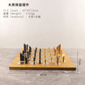 "DecorBites™ Geometric Block Chess Set - Wooden Metal Chessboard Home Decor"