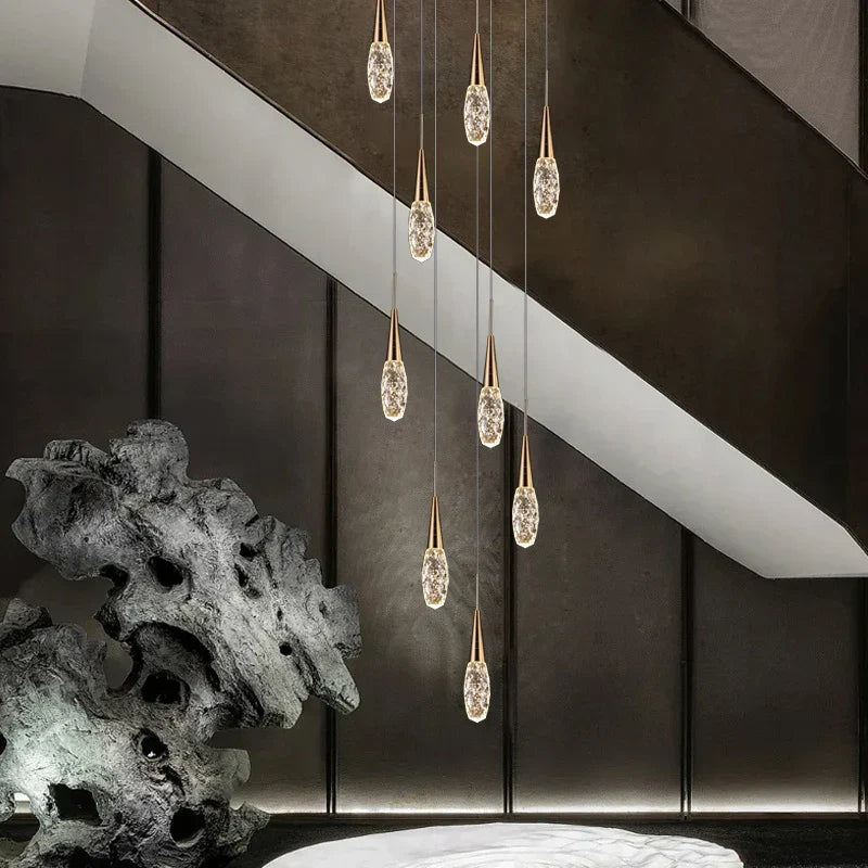 DecorBites™ Diamond Crystal Chandelier - Gold Interior Designer Living Room Lamp