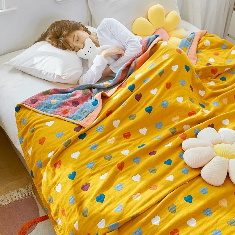 DecorBites™ Cartoon Lion Cotton Throw Blanket for Bed & Sofa