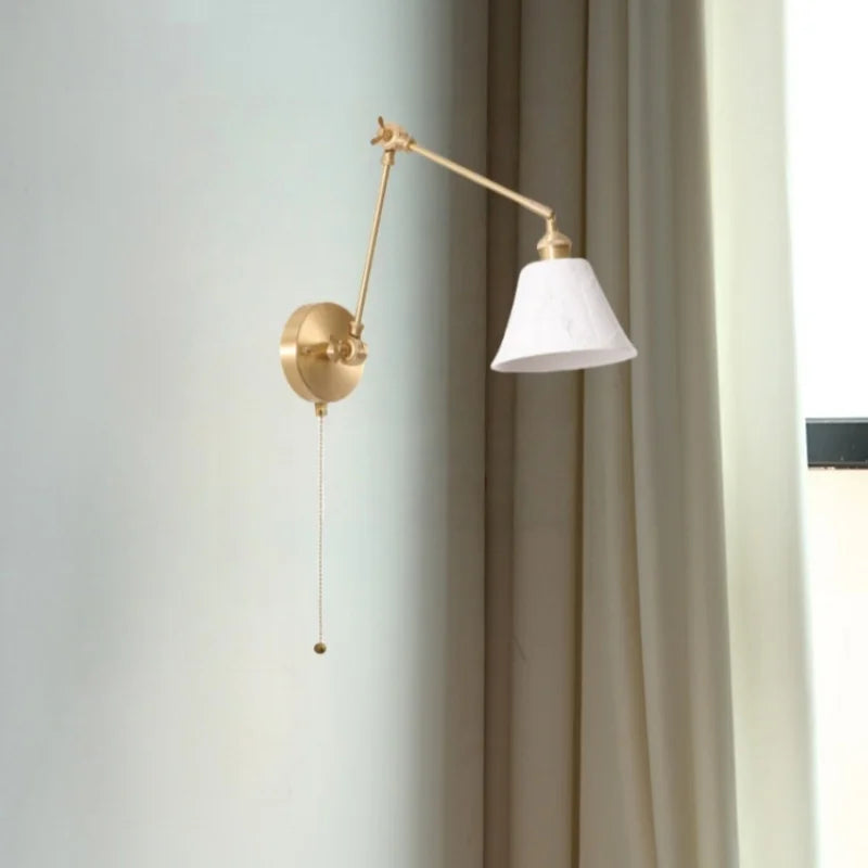DecorBites™ Ceramic LED Wall Lamp with Pull Chain Switch for Stair, Bathroom, Living Room