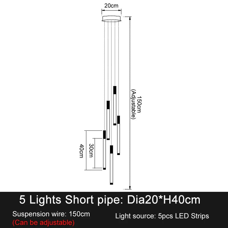 DecorBites™ LED Staircase Chandeliers: Modern Luxury Lighting for Living Room, Restaurant, or Duplex Attic