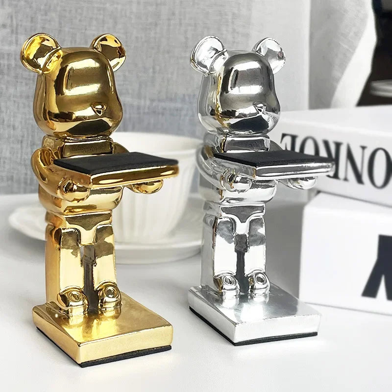 DecorBites™ Cartoon Bear Watch Stand & Jewelry Storage Rack - Trendy Resin Ornaments & Celebration Gifts