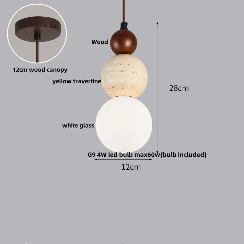 DecorBites™ LED Pendant Light: Yellow Stone Wabi Sabi Nordic Modern Hanging Lamp