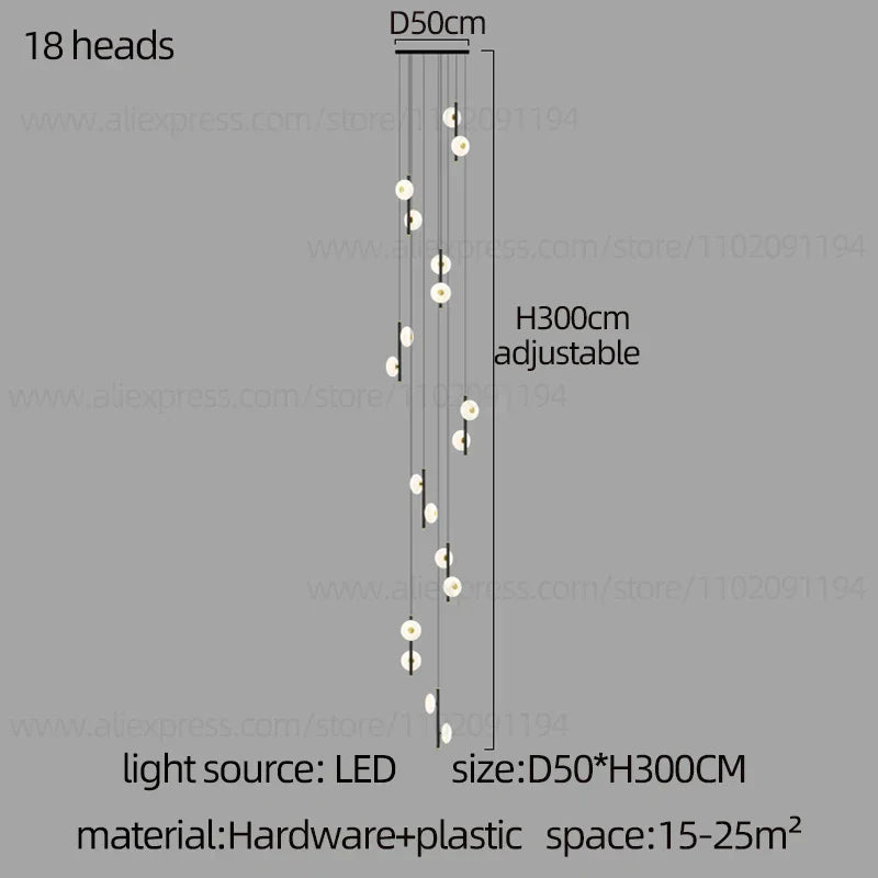 DecorBites™ LED Oval Chandelier for Modern Indoor Lighting in Bedroom and Living Room