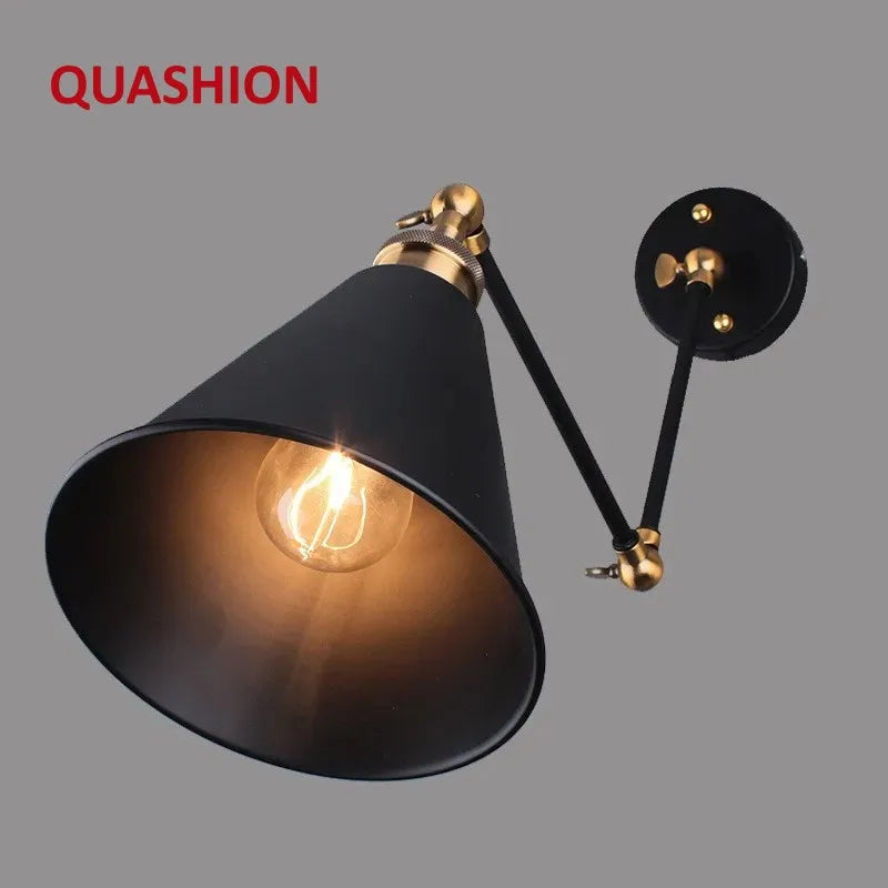 DecorBites™ Black Umbrella Lampshade Adjustable Wall Lights for Cafe, Study & Living Room