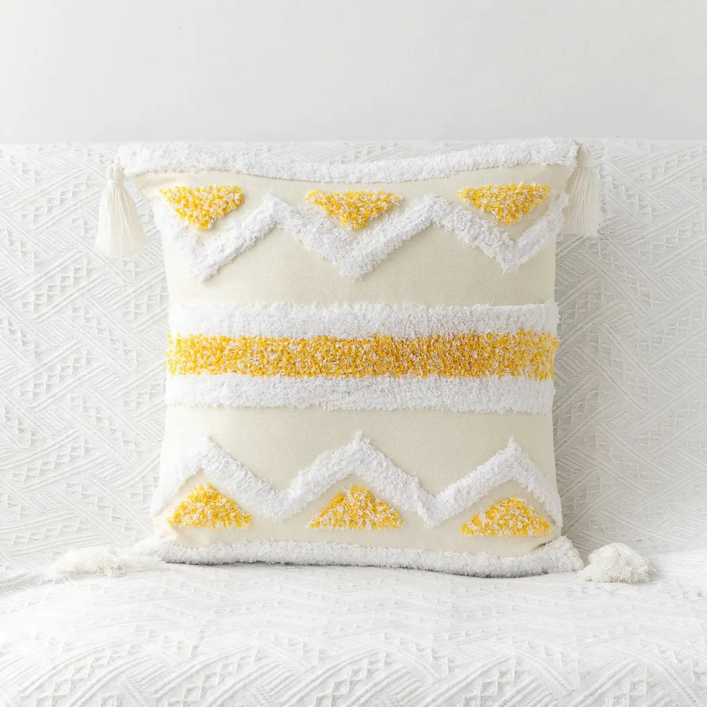 DecorBites™ Bohemian Tufted Tassel Pillow Case - Geometric Nordic Style Sofa Cushion