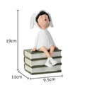 DecorBites™ Girls and Books Resin Sculpture Figure for Modern Room Decor