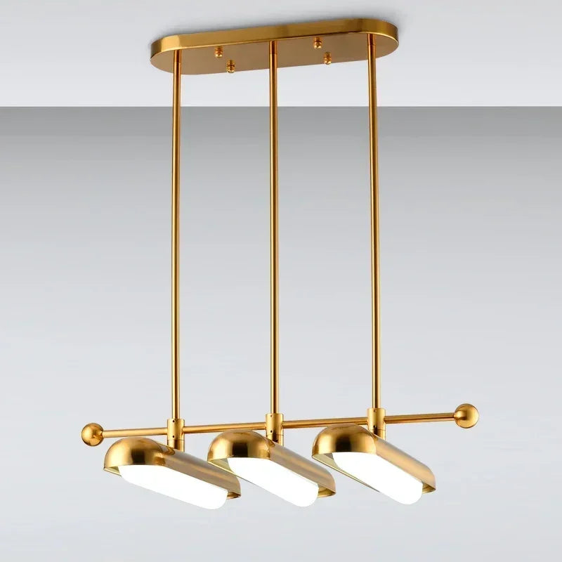 DecorBites™ Golden Art Deco Iron Glass Chandelier Lighting for Dinning Room