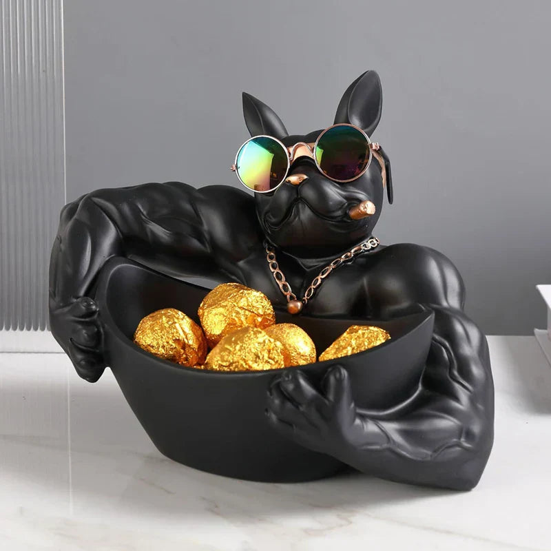 DecorBites™ Bulldog Storage Box: Creative Cool Dog Figurine Resin Craft Sculpture Home Decor Gift
