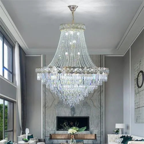 DecorBites™ Crystal Chandelier for Duplex & Villa Living Rooms