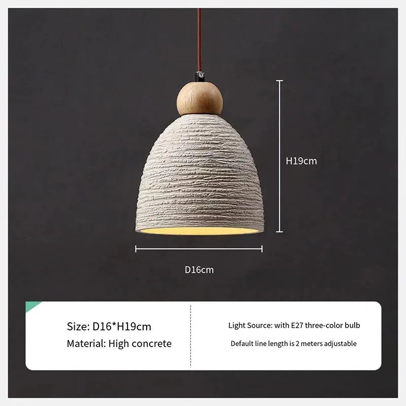 DecorBites™ Concrete Cement Pendant Lights LED E27 Industrial Art Decor Zen Décor