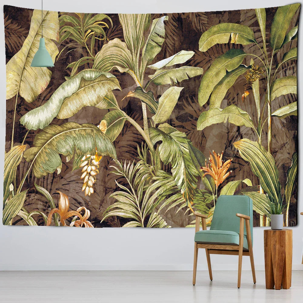 DecorBites™ Banana Leaf Tapestry Wall Hanging Psychedelic Hippie Tapiz Boho Room Decor