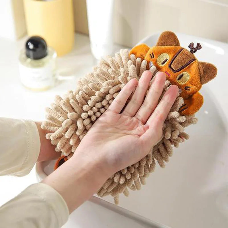 DecorBites™ Cat Kitchen Hand Towel Microfiber Chenille Super Absorbent Quick-dry Home Towel