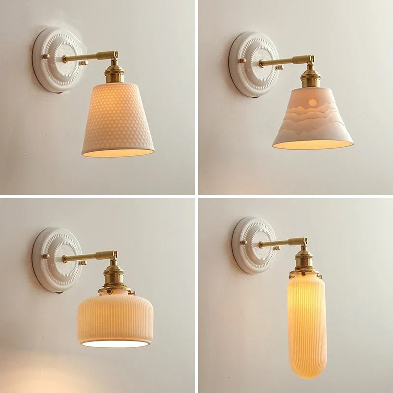 DecorBites™ Ceramic LED Wall Light with Knob Switch, Nordic Modern Design for Bedroom and Bathroom
