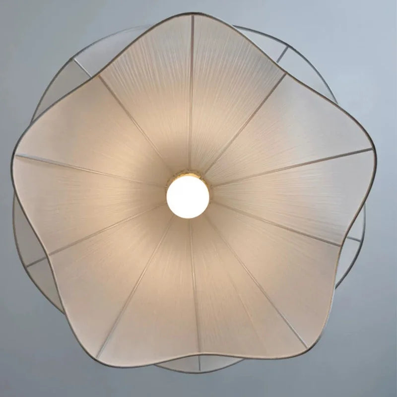 DecorBites™ Cream Fabric LED Pendant Lights - Nordic Minimalist Style Chandelier for Home Decor