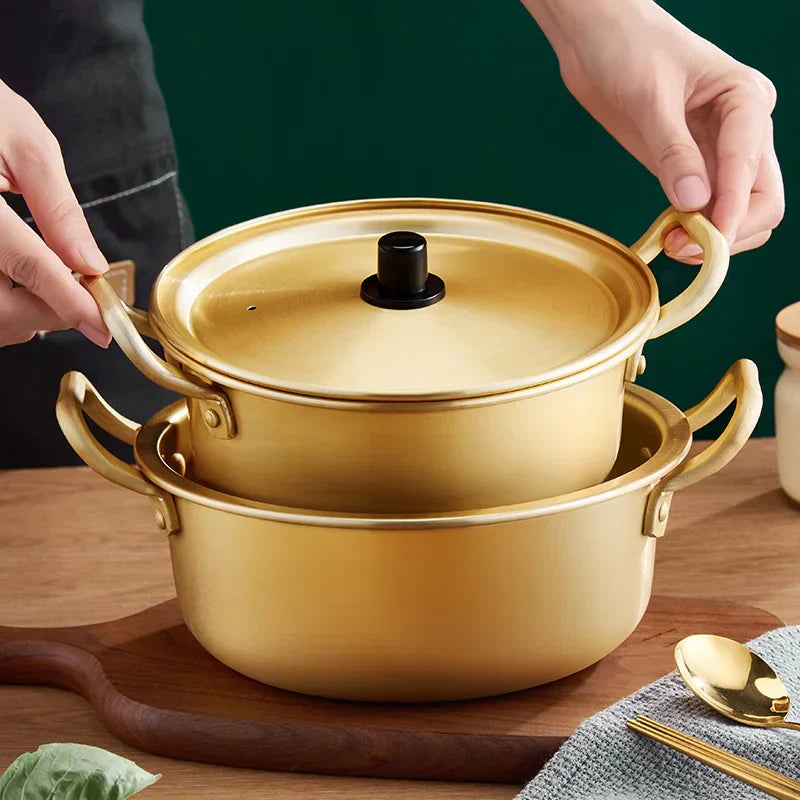DecorBites™ Korean Ramen Cooking Pot Double Ear Soup Pot - Gas Stove Compatible, Home Kitchen