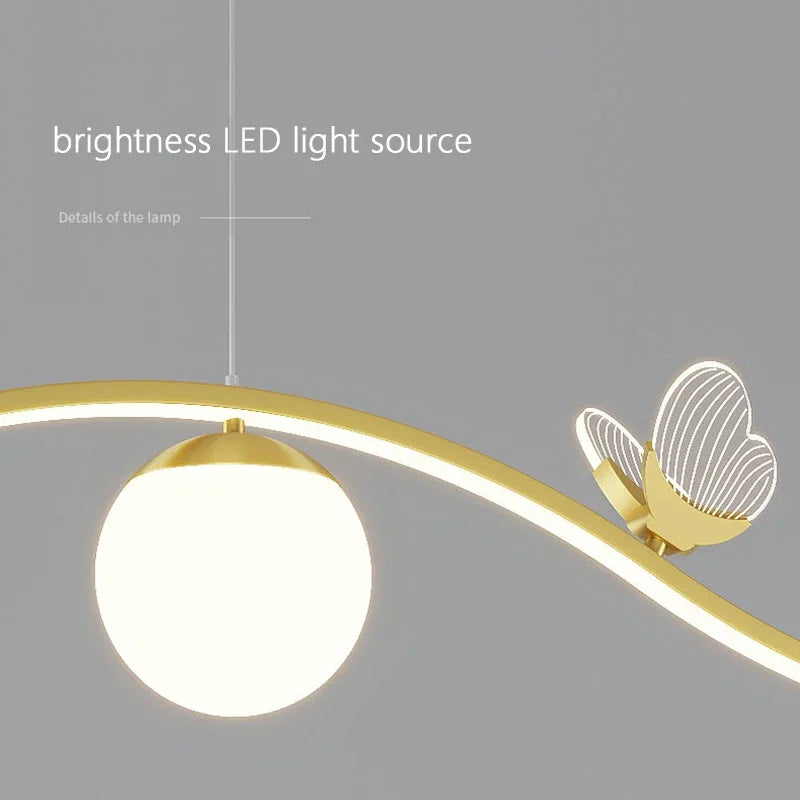 DecorBites™ Butterfly Chandelier: Modern Minimalist Pendant Lamp for Dining Room, Study, Bar