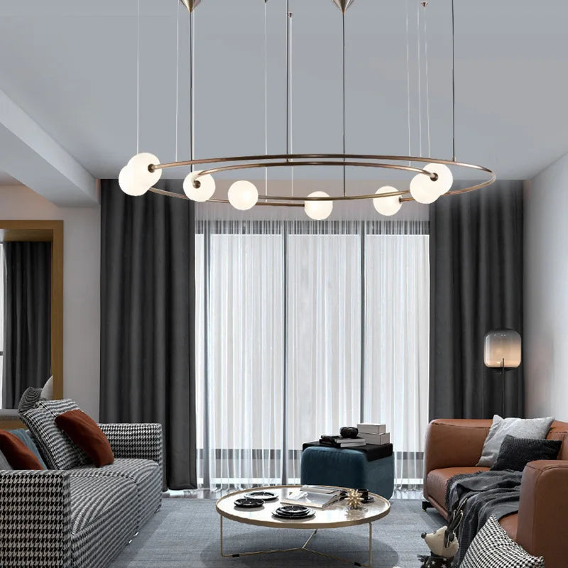 DecorBites™ LED Round Chandelier Pendant Light for Ceiling Living Room Bedroom Decor