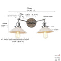 DecorBites™ Industrial LED Wall Light Fixture with Glass Pull Chain Switch - 2 Heads