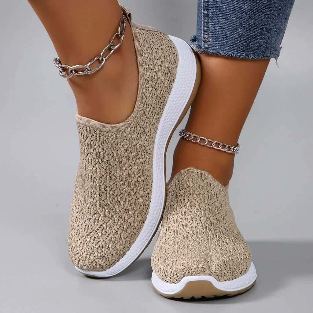 Spring new women's sports shoes, fashionable, breathable, lightweight, non-slip, wear-resistant, casual sports shoes, flat shoes
