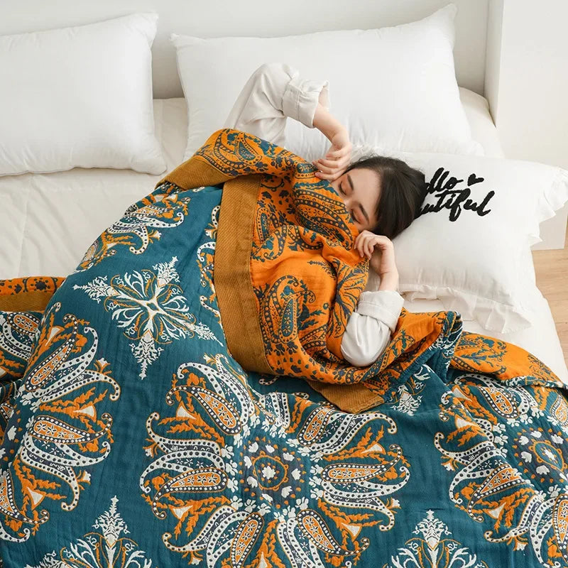 DecorBites™ Bohemia Cotton Blanket - Soft, Breathable, King Size