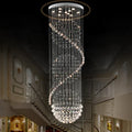 DecorBites™ Crystal Chandelier Double Staircase LED Pendant Lights for Stylish Hotel & Villa Hall