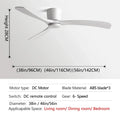 DecorBites™ Black Modern Low Profile DC Ceiling Fan with Remote Control, Strong Airflow