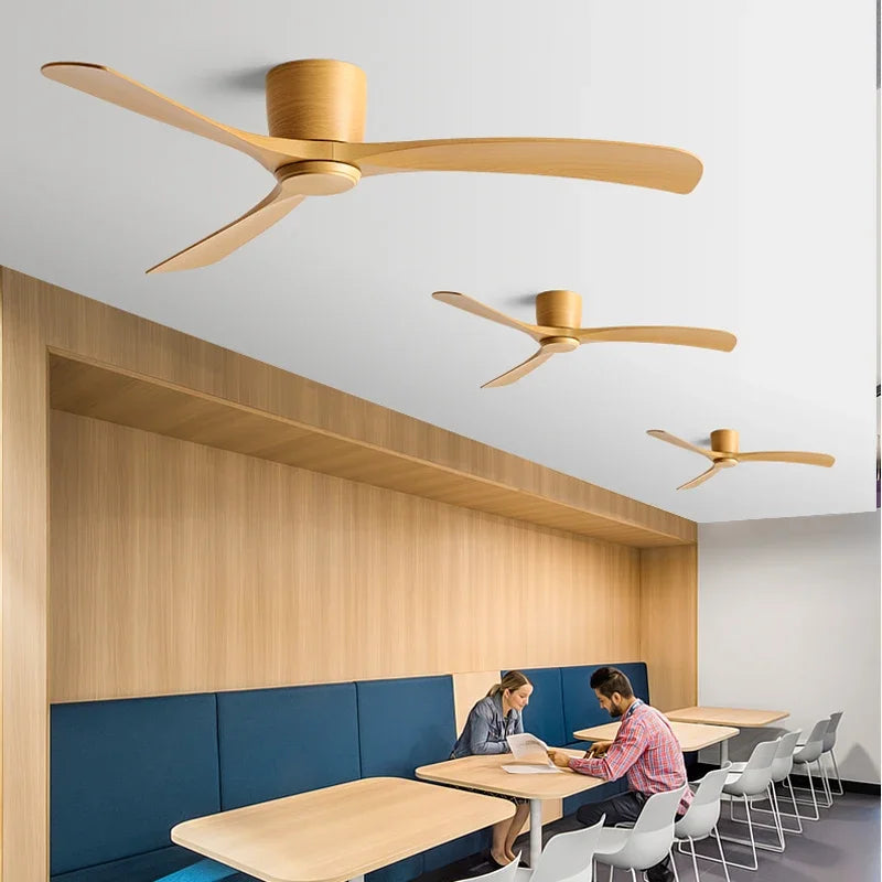 DecorBites™ Black Modern Low Profile DC Ceiling Fan with Remote Control, Strong Airflow