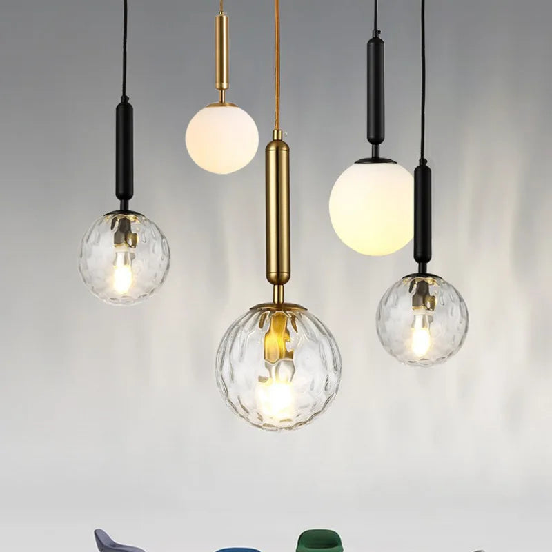 DecorBites™ Glass Ball Pendant Light for Dining Room & Bedroom Decor